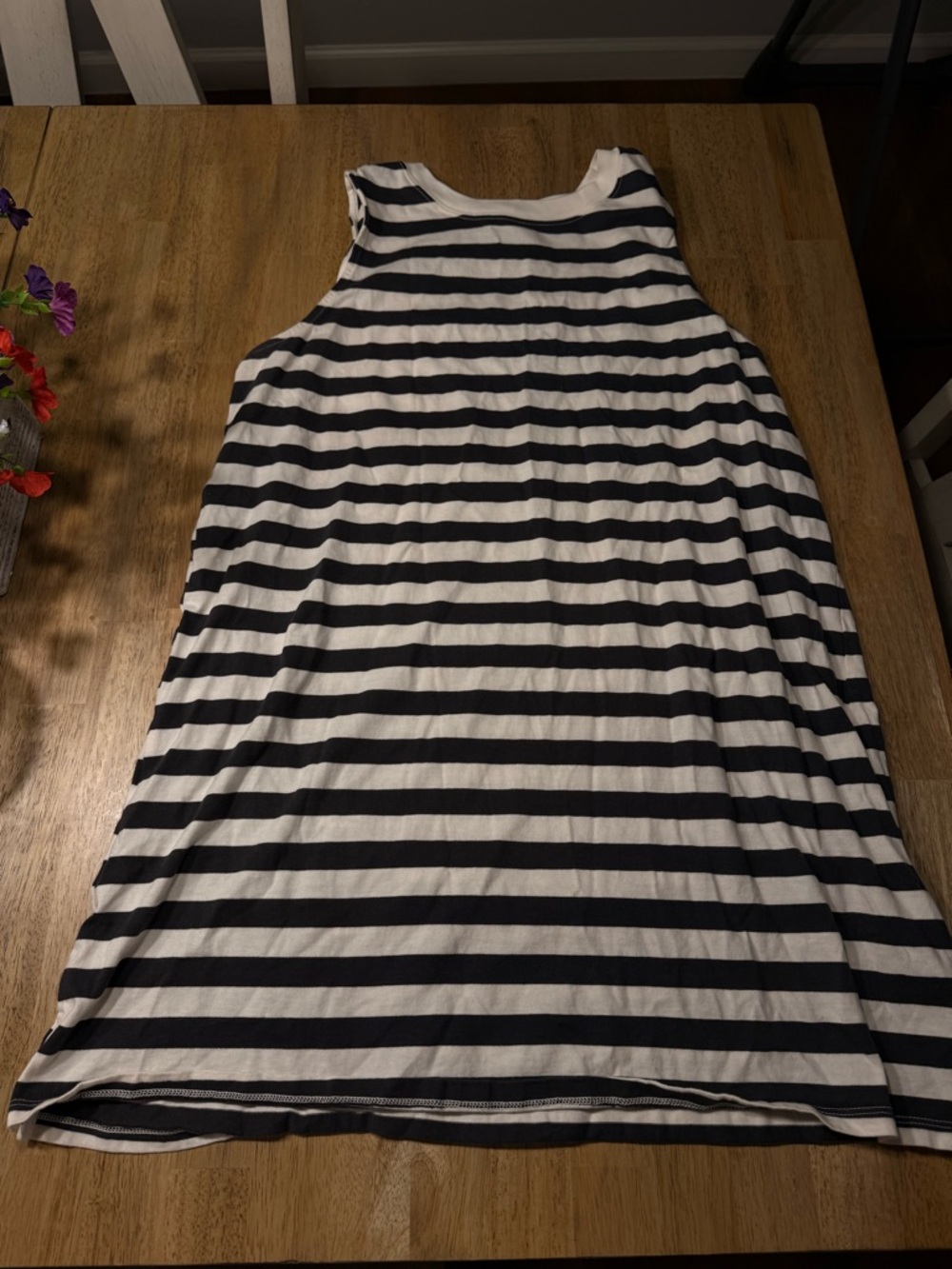 Old Navy Navy and White Striped Tank Dress